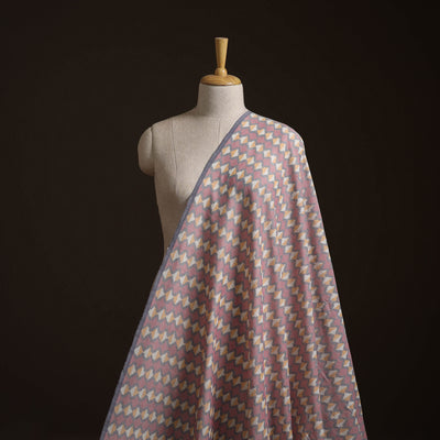 Multicolor - Exclusive! Pure Handspun Handwoven Pochampally Ikat Silk x Wool Fabric 16