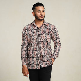 Buy Bagh Hand Block Printed Cotton Men Full Sleeve Shirt Online at iTokri.com