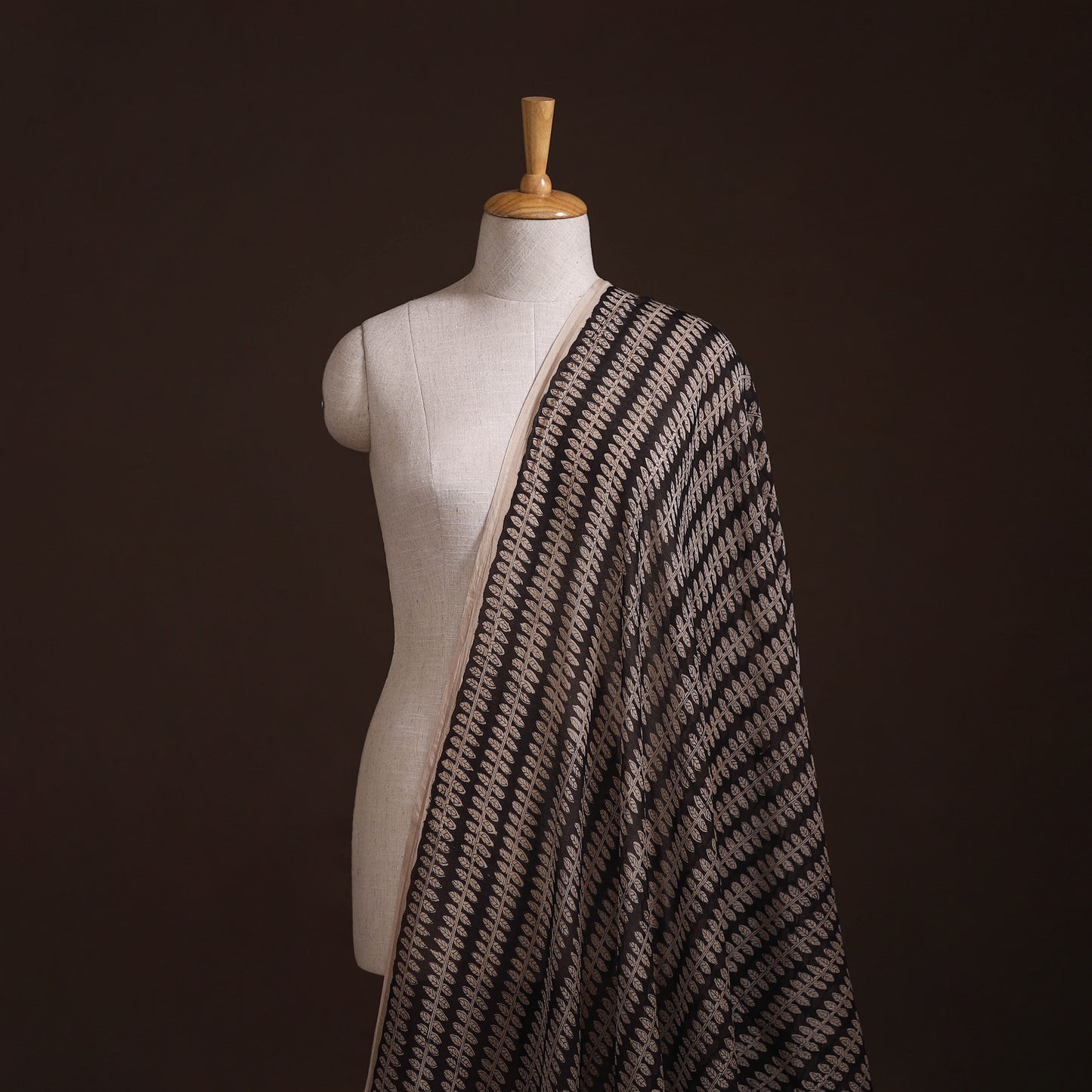 Bagru Hand Block Prints Pure Handloom Chanderi Silk Fabric 15