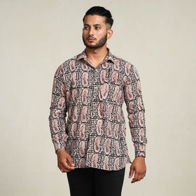 Buy Bagh Hand Block Printed Cotton Men Full Sleeve Shirt Online at iTokri.com