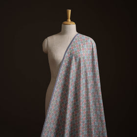 Multicolor - Exclusive! Pure Handspun Handwoven Pochampally Ikat Silk x Wool Fabric 18