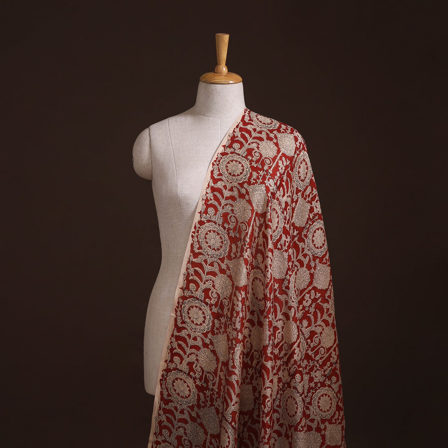 Bagru Hand Block Prints Pure Handloom Chanderi Silk Fabric 17