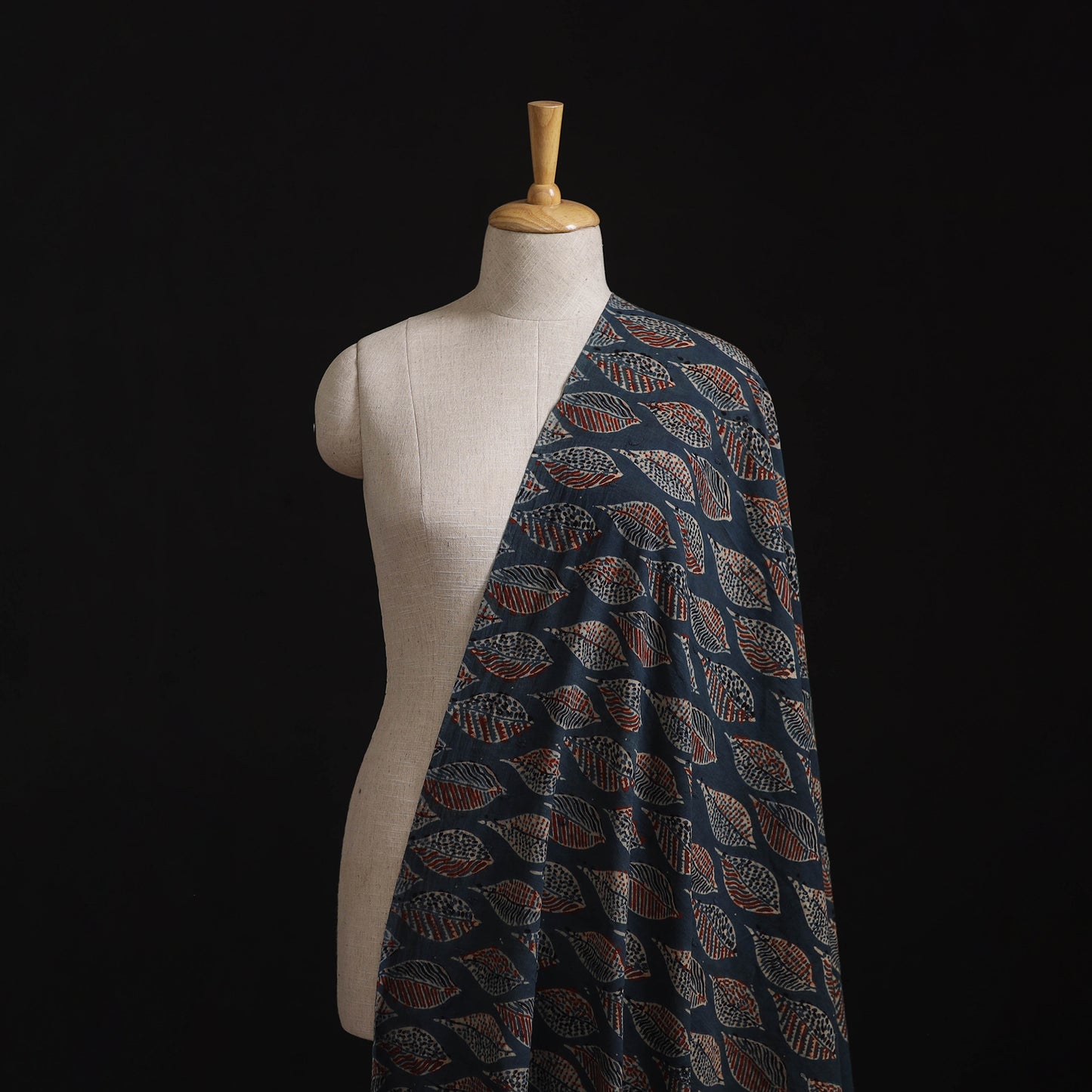Natural Dyed Hand Block Print Ajrakh Cotton Hakoba Fabric 18