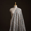 Grey - Exclusive! Pure Handspun Handwoven Pochampally Ikat Silk x Wool Fabric 19
