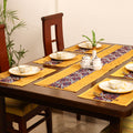 Tagai Work Ajrakh Block Print Cotton Dining Table Runner with Mat Set 34