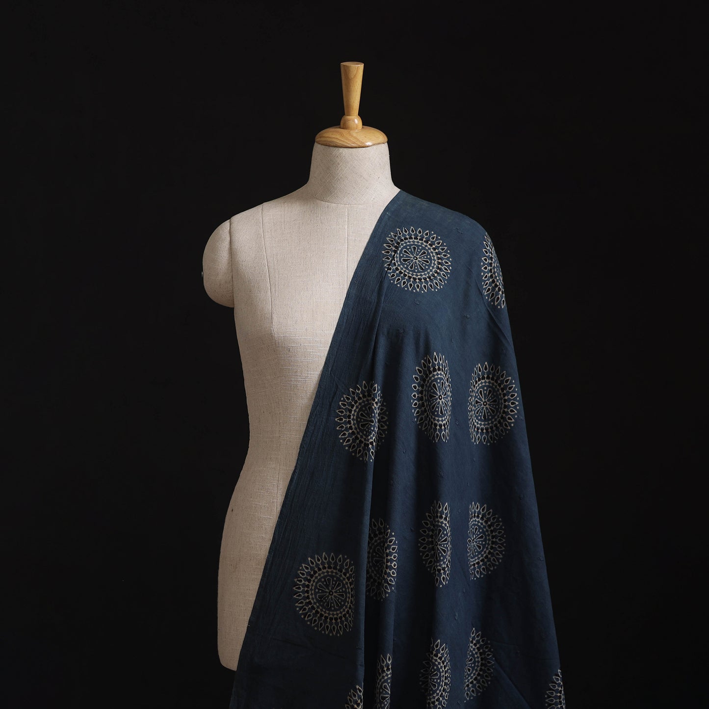 Natural Dyed Hand Block Print Ajrakh Cotton Hakoba Fabric 19