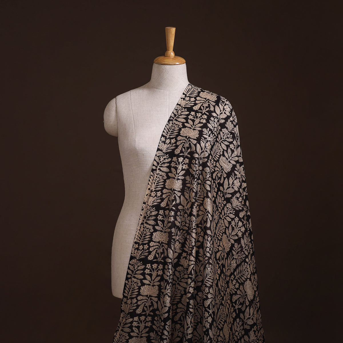 Bagru Hand Block Prints Pure Handloom Chanderi Silk Fabric 19