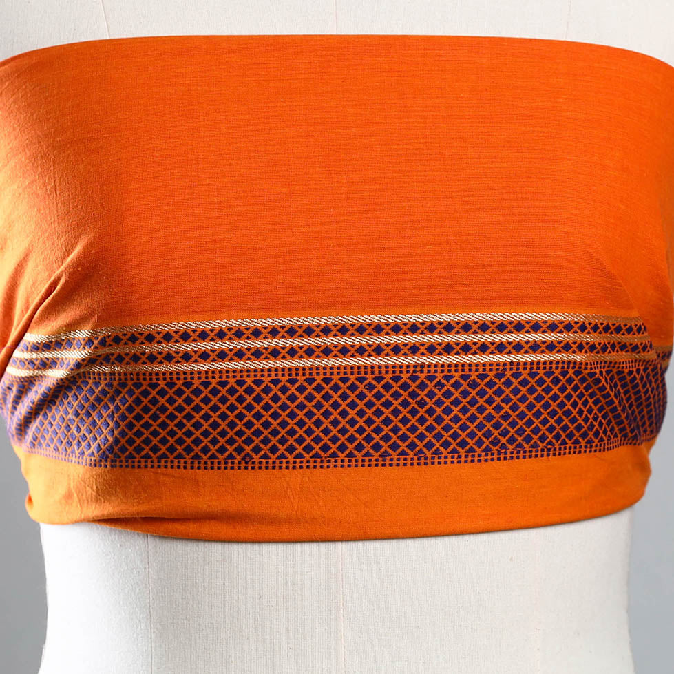 Orange - Kanchipuram Cotton Blouse Piece 46