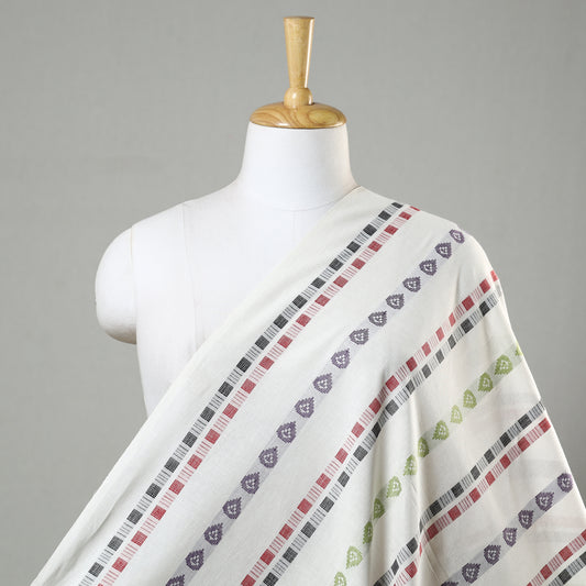 White - Jacquard Prewashed Cotton Fabric 09