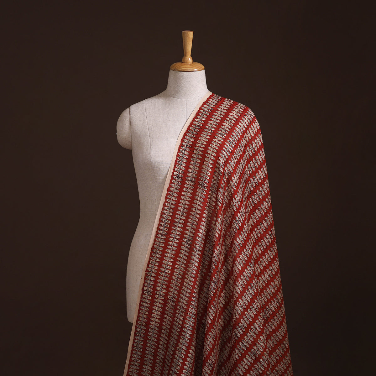 Bagru Hand Block Prints Pure Handloom Chanderi Silk Fabric 22