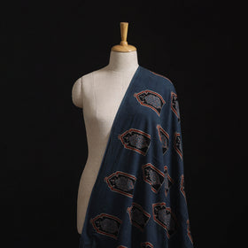 Natural Dyed Hand Block Print Ajrakh Cotton Hakoba Fabric 23