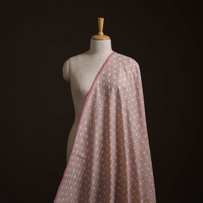 Multicolor - Exclusive! Pure Handspun Handwoven Pochampally Ikat Silk x Wool Fabric 23