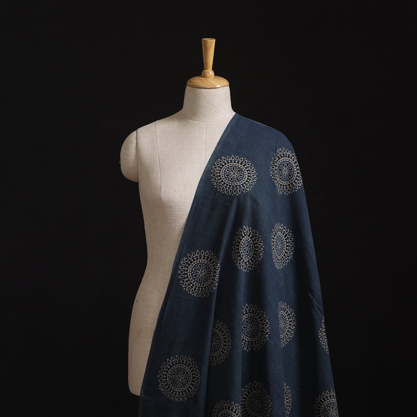 Natural Dyed Hand Block Print Ajrakh Cotton Hakoba Fabric 24