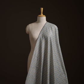 Grey - Exclusive! Pure Handspun Handwoven Pochampally Ikat Silk x Wool Fabric 25