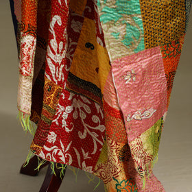 Multicolor - patchwork reversible silk bengal kantha work