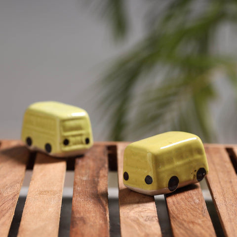 Bus - Handcrafted Ceramic Toys (Set of 2)