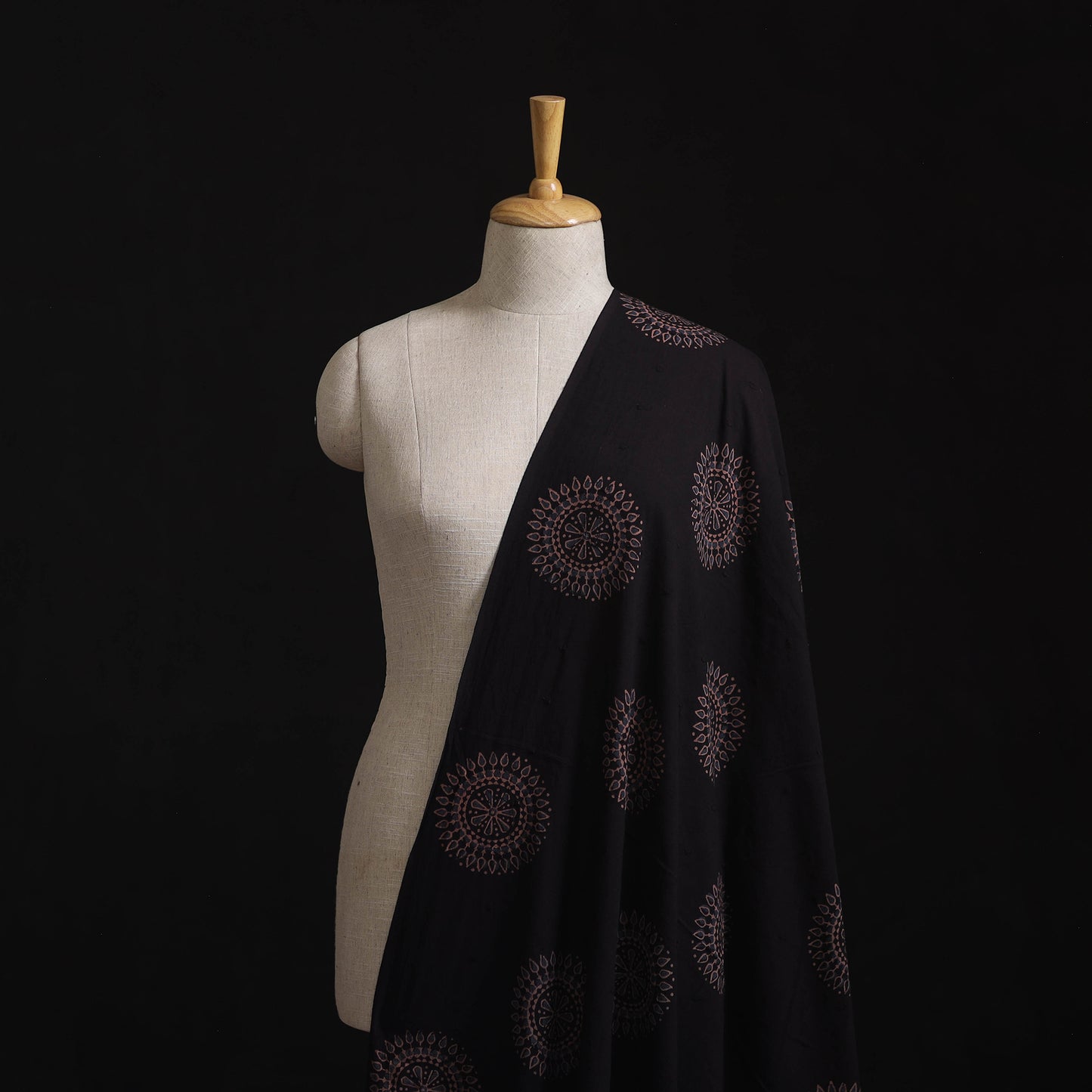 Natural Dyed Hand Block Print Ajrakh Cotton Hakoba Fabric 31