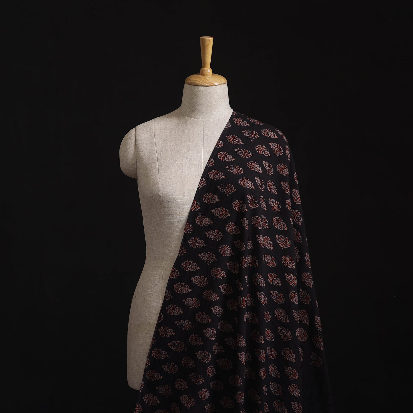 Natural Dyed Hand Block Print Ajrakh Cotton Hakoba Fabric 32