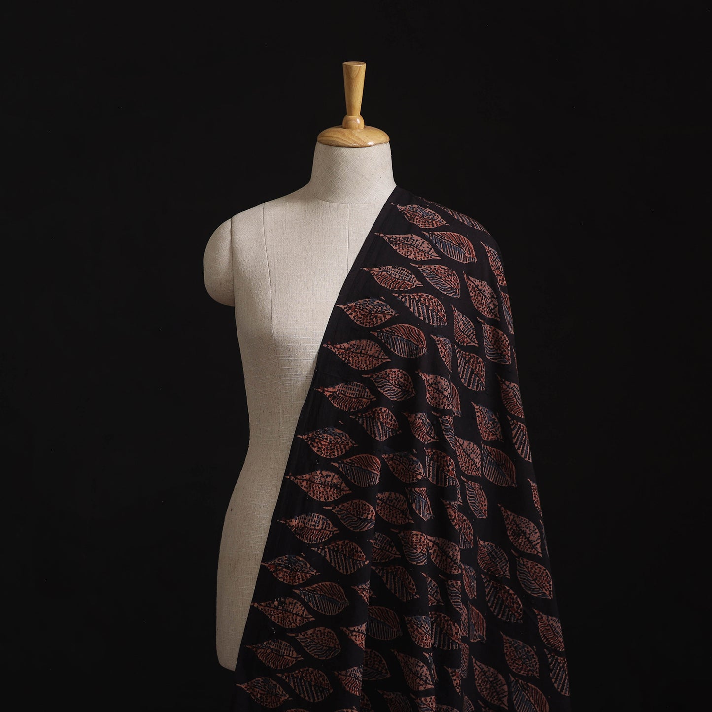 Natural Dyed Hand Block Print Ajrakh Cotton Hakoba Fabric 33
