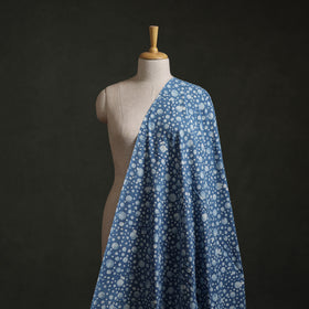 Blue - Authentic Kutch Hand Block Batik Print Pure Handwoven Natural Dyed Kala Cotton Fabric 03