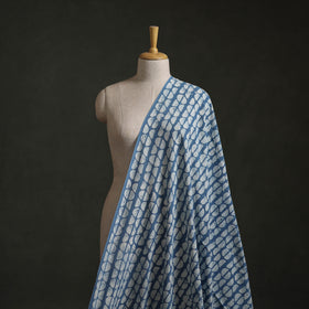 Blue - Authentic Kutch Hand Block Batik Print Pure Handwoven Natural Dyed Kala Cotton Fabric 04