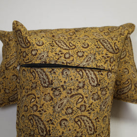 Yellow - set of 2 kalamkari cotton pillow covers 15