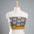 Grey - bindaas printed cotton blouse piece 32 - handcrafted