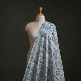 Blue - Authentic Kutch Hand Block Batik Print Pure Handwoven Natural Dyed Kala Cotton Fabric 05