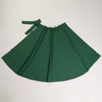 Green - Jacquard Cotton Wrap Around Skirt 13