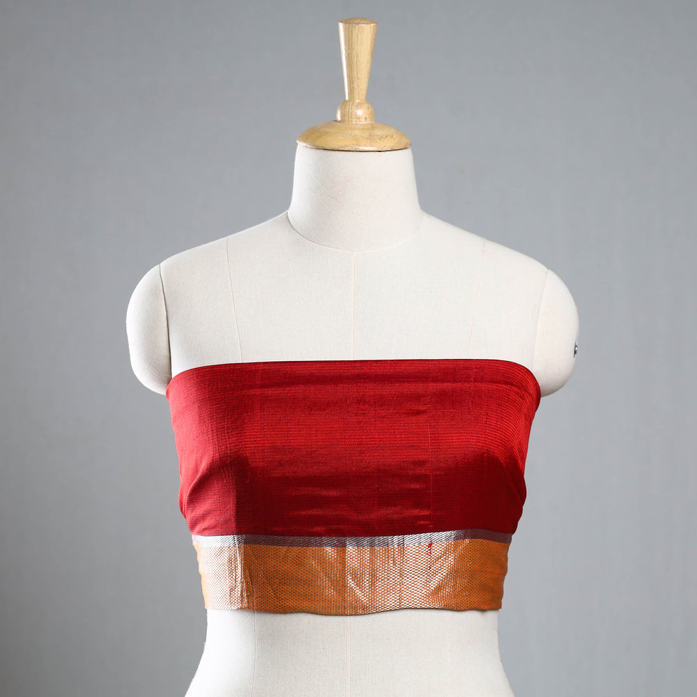 Red - Maheshwari Silk Blouse Piece 28