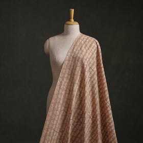 Brown - Authentic Kutch Hand Block Batik Print Pure Handwoven Natural Dyed Kala Cotton Fabric 08