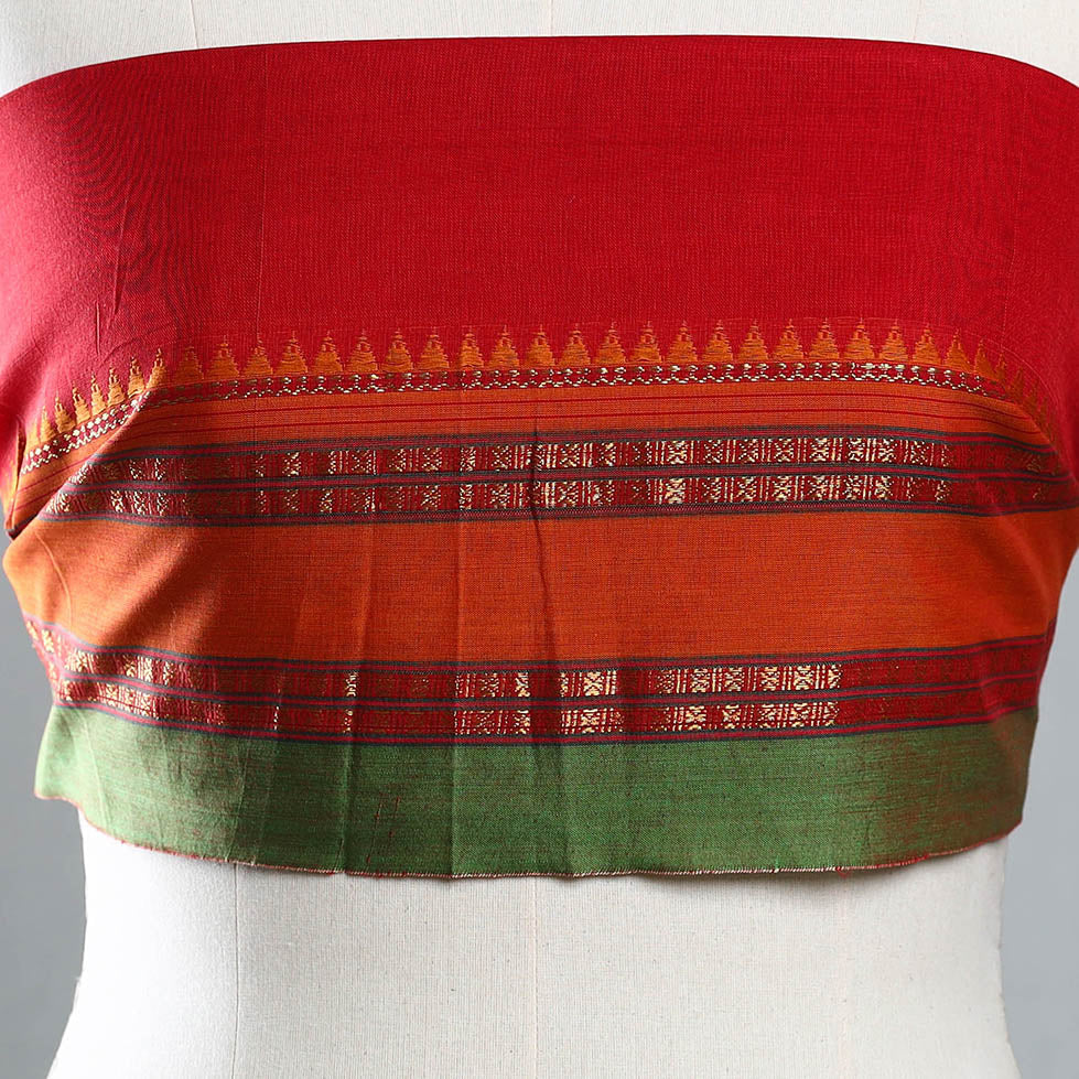 Red - Kanchipuram Cotton Blouse Piece 26