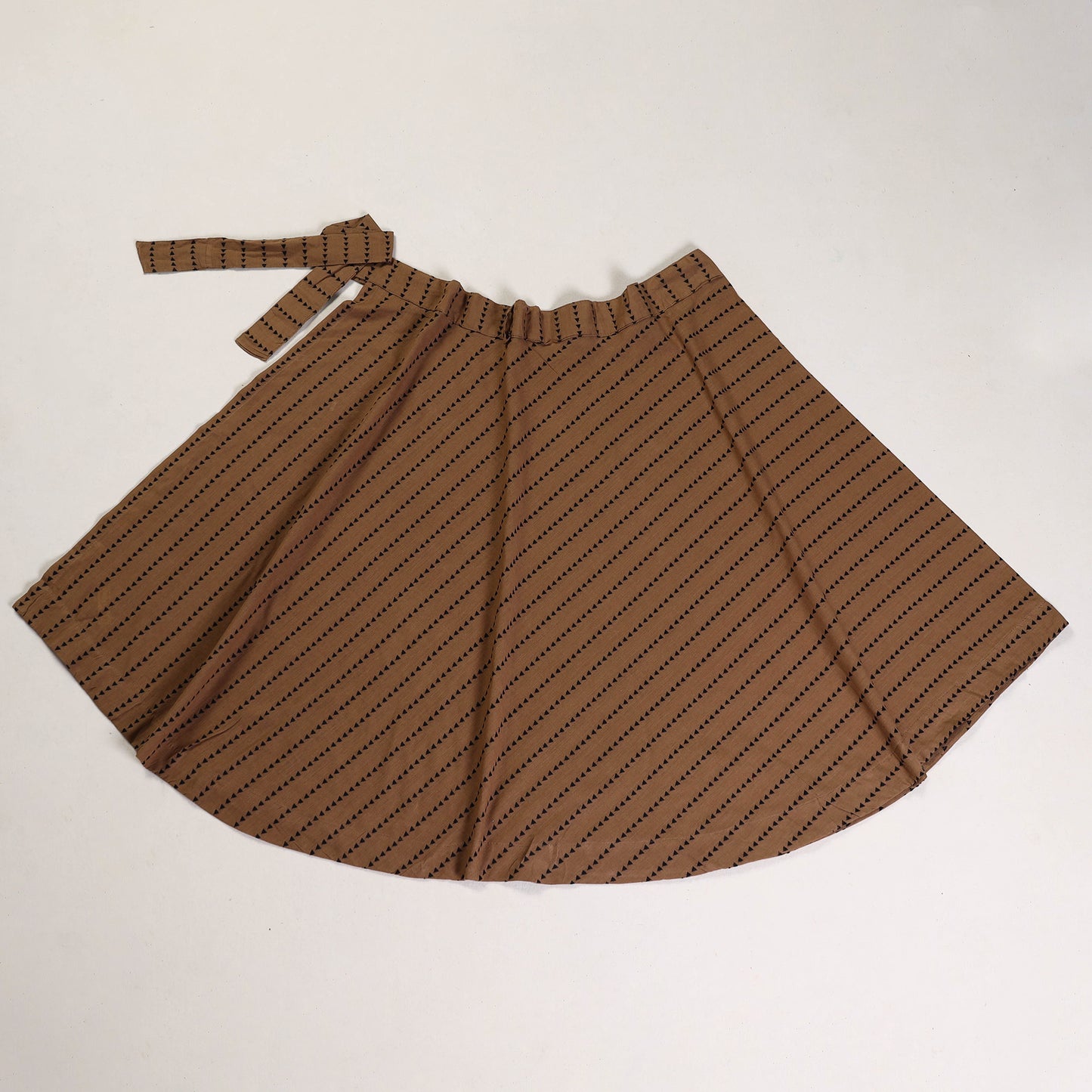 Brown - Jacquard Cotton Wrap Around Skirt 15