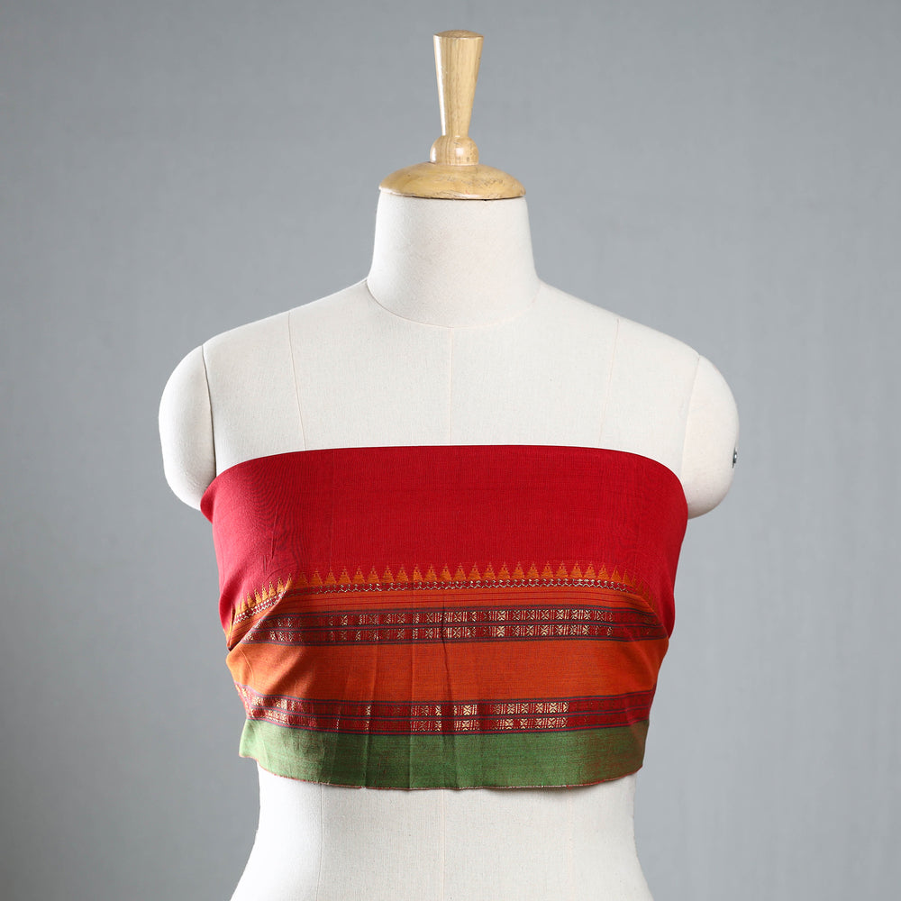 Red - Kanchipuram Cotton Blouse Piece 26