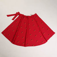 Red - Jacquard Cotton Wrap Around Skirt 16