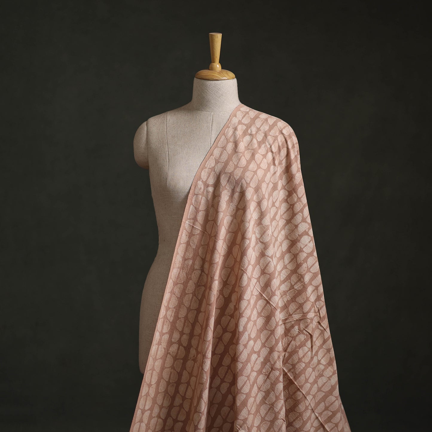 Brown - Authentic Kutch Hand Block Batik Print Pure Handwoven Natural Dyed Kala Cotton Fabric 13