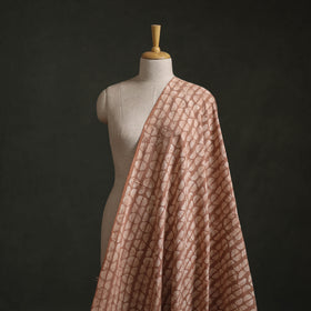 Brown - Authentic Kutch Hand Block Batik Print Pure Handwoven Natural Dyed Kala Cotton Fabric 15