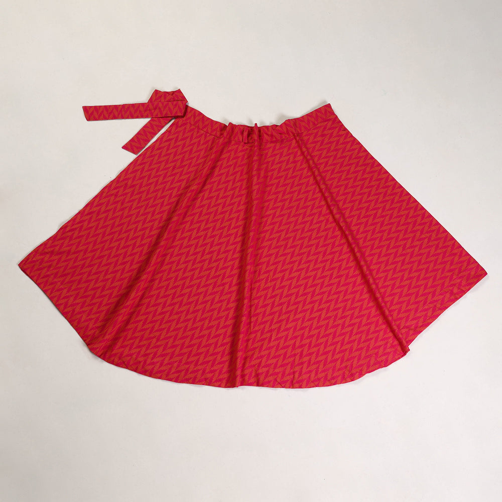 Pink - Jacquard Cotton Wrap Around Skirt 21