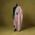 Pink - chanderi silk handpainted pichwai dupatta 04