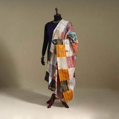 Multicolor - patchwork reversible silk bengal kantha work