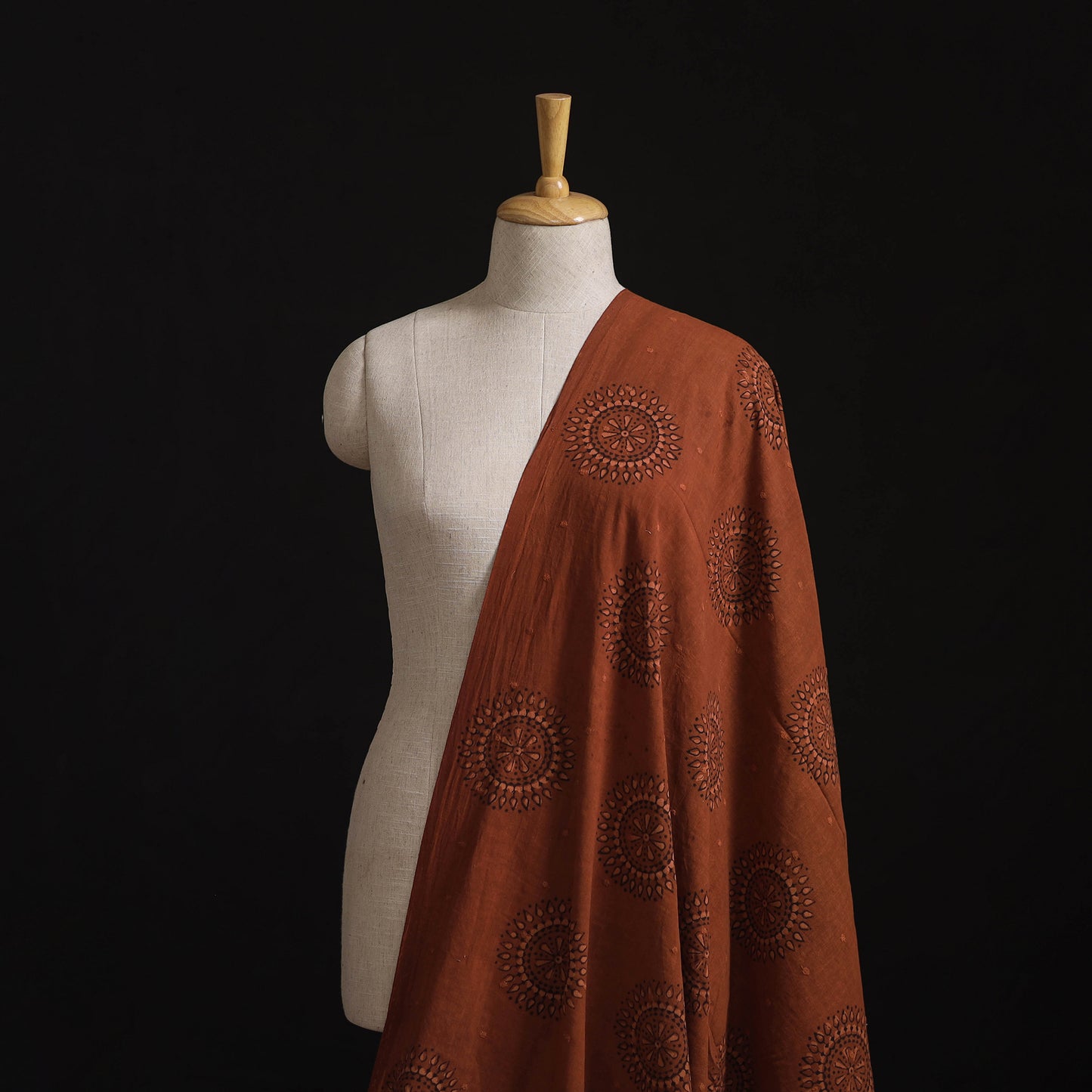 Natural Dyed Hand Block Print Ajrakh Cotton Hakoba Fabric 50