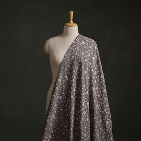 Grey - Authentic Kutch Hand Block Batik Print Pure Handwoven Natural Dyed Kala Cotton Fabric 23