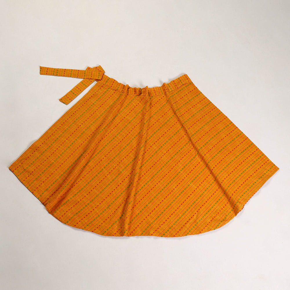 Orange - Jacquard Cotton Wrap Around Skirt 24