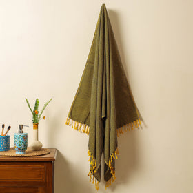 Buy Handloom Cotton Towel with Tassels from Bijnor by Nizam l iTokri.com