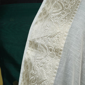 White - chanderi silk handpainted pichwai dupatta 01