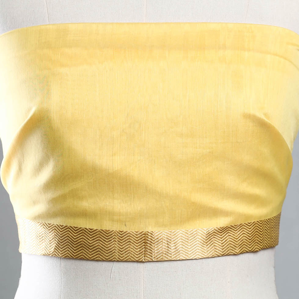 Yellow - Maheshwari Silk Blouse Piece 07