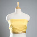 Yellow - maheshwari silk blouse piece 07 - handcrafted