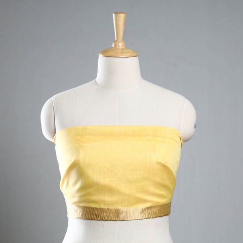 Yellow - maheshwari silk blouse piece 07 - handcrafted