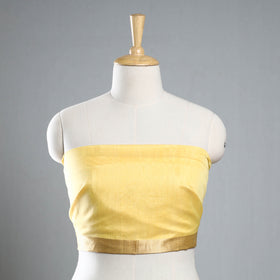 Yellow - maheshwari silk blouse piece 07 - handcrafted