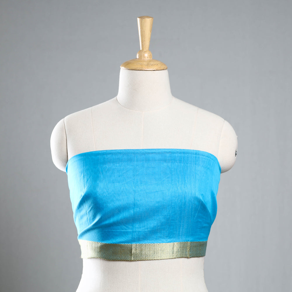 Blue - Maheshwari Silk Blouse Piece 06